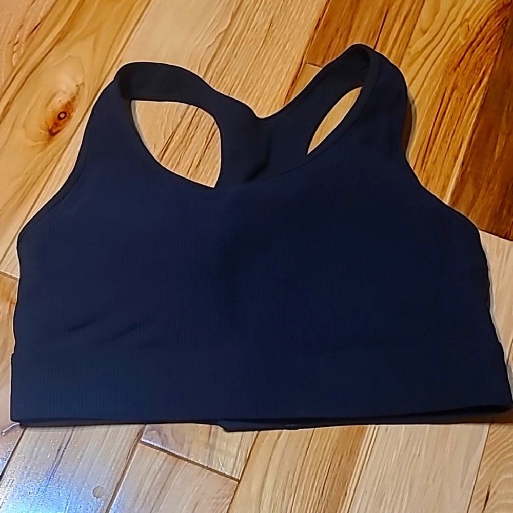 ZYIA Ultimate Versatility Adjustable Sports Bra Black Racerback Logo Size Medium